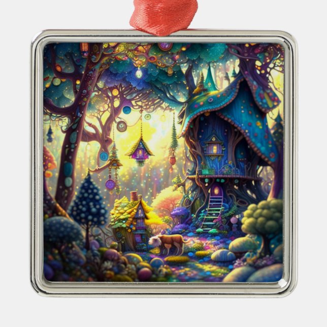 Whimsical Treehouse Ornament (Front)