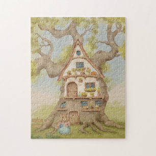 Whimsical Treehouse Storybook Jigsaw Puzzle