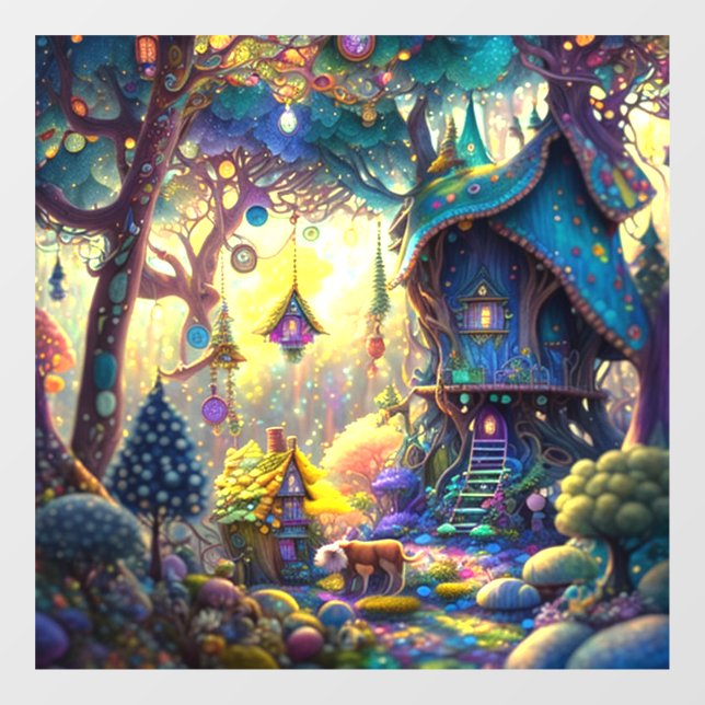 Whimsical Treehouse Window Cling (Sheet)