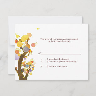 Whimsical Trees Botanical Wedding RSVP Card