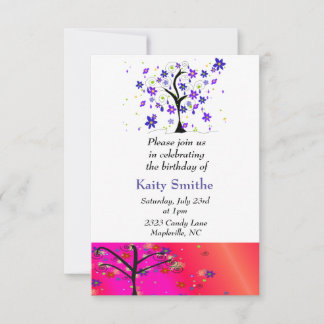 Whimsical Trees Full of Flowers Invitation
