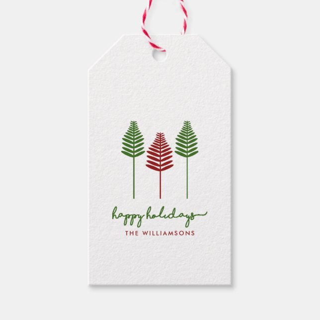 Whimsical Trees Holiday Gift Tags (Front)