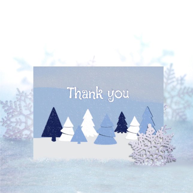 Whimsical Trees in Winter Thank You Card (Creator Uploaded)
