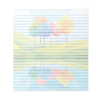 Whimsical Trees lined - 5.5" x 6" Notepad