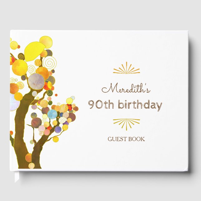 Whimsical Trees Milestone Birthday Guest Book (Front)