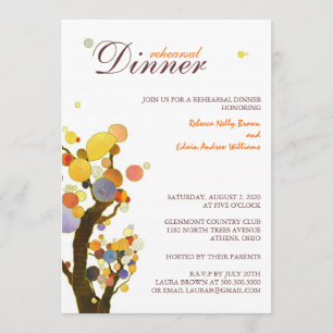Whimsical Trees Wedding Rehearsal Dinner Invitation