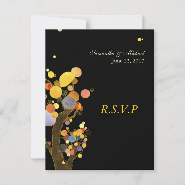 Whimsical Trees Wedding Response Card (Front)