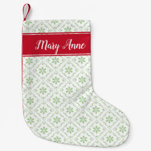 Whimsical Trendy Nordic Pattern Cute Festive Name Small Christmas Stocking