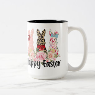 Whimsical Trio of Easter Bunnies Mug