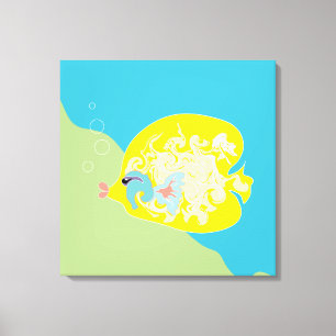 Whimsical Tropical Fish Ocean Art Canvas Print