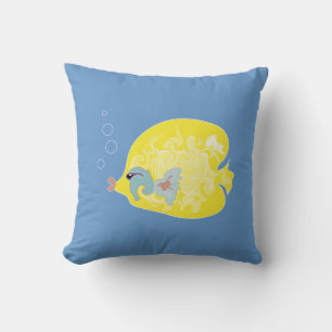 Whimsical Tropical Fish Ocean Art Throw Pillow