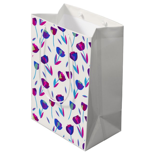 Whimsical Tulips Gift Bag (Back Angled)