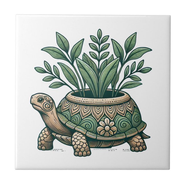 Whimsical Turtle Tile (Front)