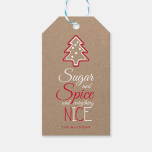 Whimsical Typography and Christmas Tree Gift Tags