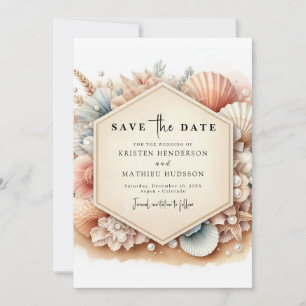 Whimsical Typography Beach Wedding Save The Date