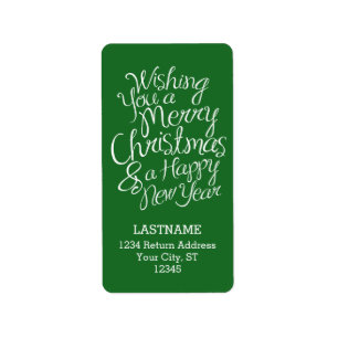 Whimsical Typography for Christmas and New Year Label