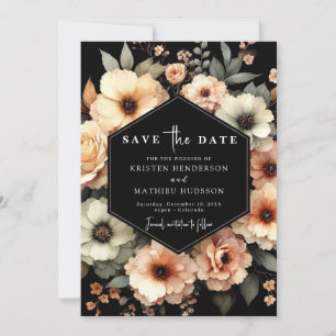 Whimsical Typography Peach Wedding  Save The Date