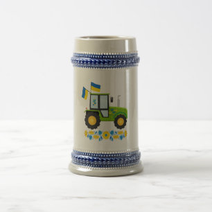 Whimsical Ukraine Tractor   Beer Stein