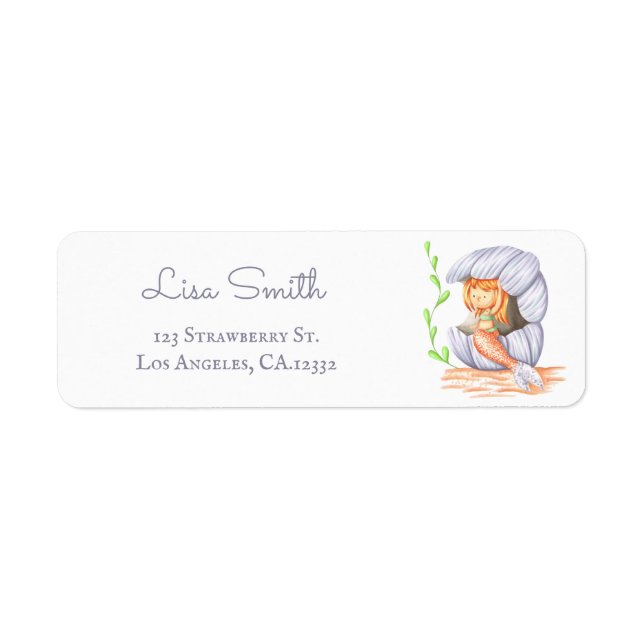 Whimsical Under the Sea Mermaid Return Address (Front)