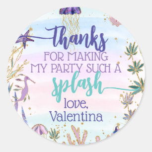 Whimsical Under the Sea Party Thank You Favor Classic Round Sticker