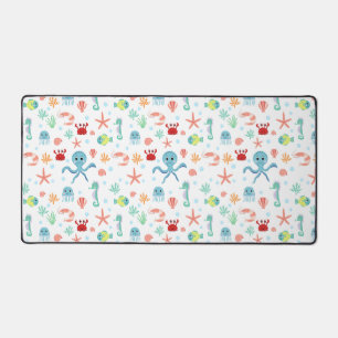 Whimsical Underwater Sea Creatures Desk Mat