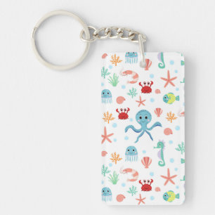 Whimsical Underwater Sea Creatures Keychain