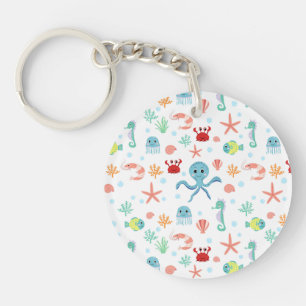 Whimsical Underwater Sea Creatures Keychain