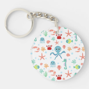 Whimsical Underwater Sea Creatures Keychain
