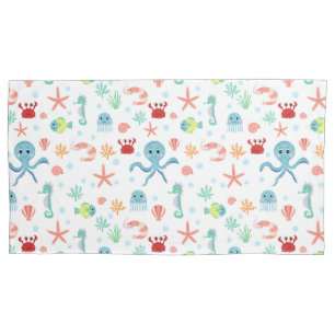 Whimsical Underwater Sea Creatures Pillowcase