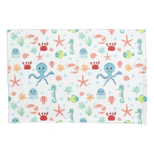 Whimsical Underwater Sea Creatures Pillowcase