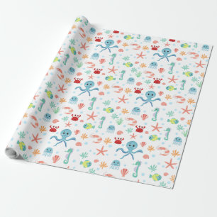 Whimsical Underwater Sea Creatures Wrapping Paper