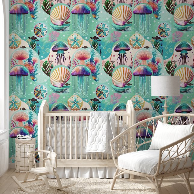 Whimsical Underwater Wonderland  Wallpaper (Kids)