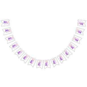 Whimsical Unicorn Birthday Bunting Flags