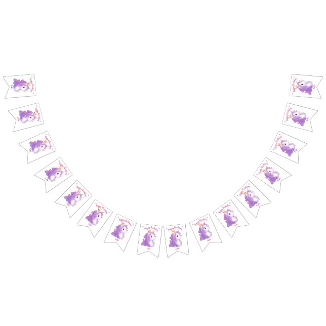 Whimsical Unicorn Birthday Bunting Flags (All)