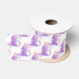 Whimsical Unicorn Birthday Satin Ribbon