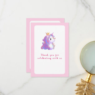 Whimsical Unicorn Birthday Thank You Card
