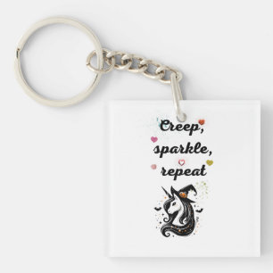 Whimsical Unicorn Line Art – "Creeper, Sparkle, Re Keychain