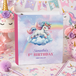 Whimsical Unicorn Pastel Colours Birthday Binder