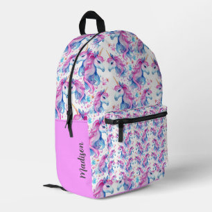 Whimsical Unicorns Cute Personalized Printed Backpack