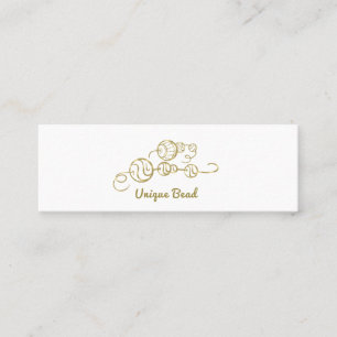 Whimsical Unique Gold Beads on a String Mini Business Card