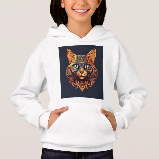 Whimsical Vector Cat Logo T-Shirt (Front)