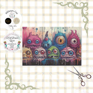 Whimsical Vibrant Critters Decoupage Tissue Paper