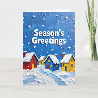 Whimsical Village Christmas Card
