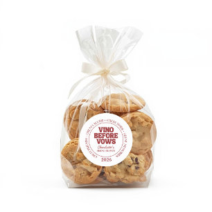 Whimsical Vino Before Vows Burgundy Bridal Shower Classic Round Sticker