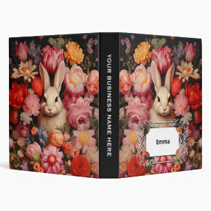 Whimsical Vintage Bunny Spring Blooms Binder