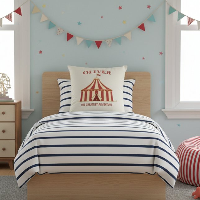 Whimsical Vintage Circus Personalized Kids Pillow (Creator Uploaded)