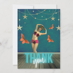 Whimsical Vintage Dancer Altered Art Thank You Card