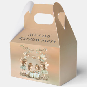 Whimsical Vintage Fairies Girl Birthday Party Favor Box