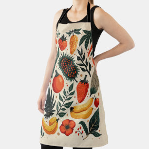 Whimsical Vintage Garden Harvest Floral Apron