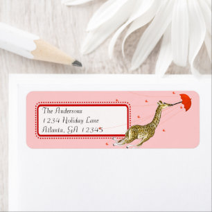 Whimsical Vintage Giraffe Adresse de retour